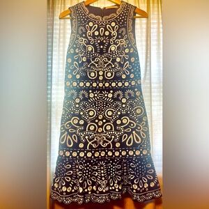 Alice + Olivia Embroidered Denim Dress